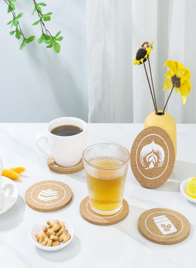 LveSunny Cork Coasters Set of 3, 4"" Drink Coasters, Plant Coasters, Hot Pads for Coffee Table, Bar, Desk, Kitchen, Home Essentials, Cute Coasters for Desk, Burlywood - Image 5