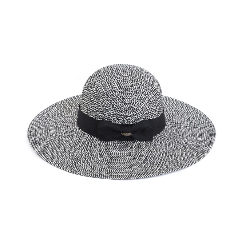 Funky Junque Foldable Straw Sunhat - Black Multi - Image 1