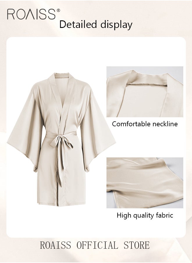 2-Piece Set of Women Pajamas with V-Neck Design Women Home Wear Set Same Color Outer Robe and Lace Element Nightgown - pzsku/Z775A87A44B9677514B3AZ/45/_/1699695960/91b967e2-2b7b-40e7-93a3-415c0499aac9