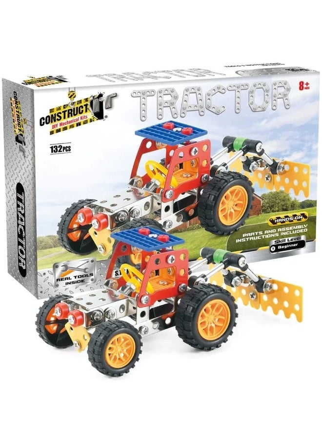 Construct It! Tractor Metal Model Kit, STEM Engineering Toy, 132 Pieces, Ages 8+ - Image 3