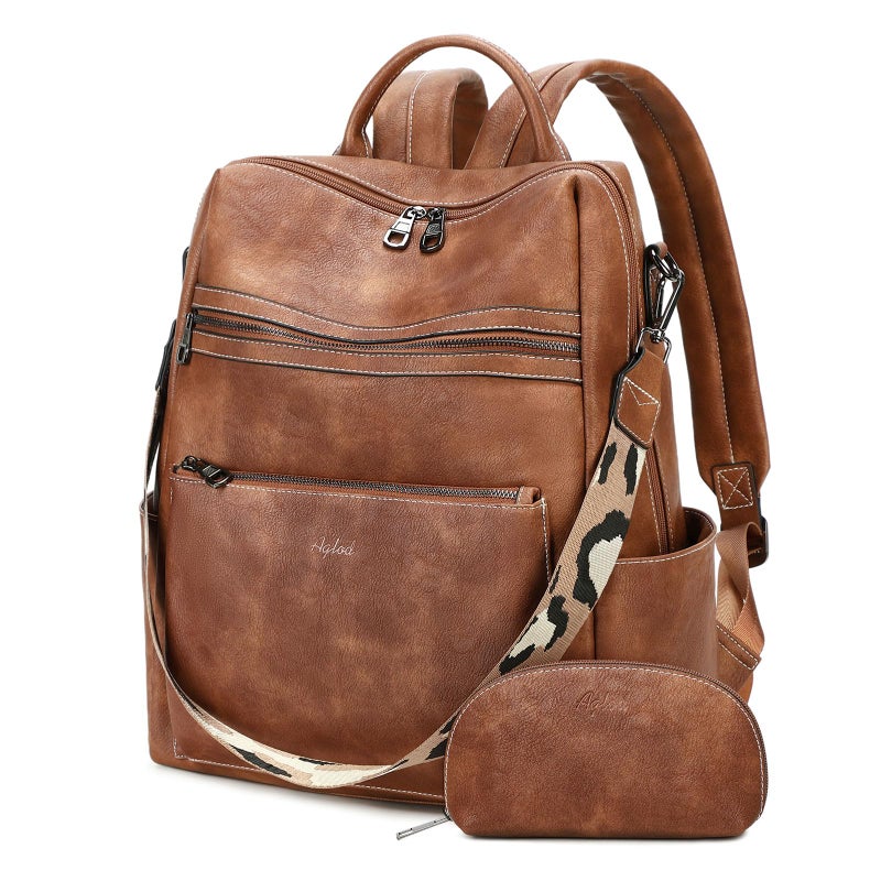 AGLOD Vegan Leather Laptop Backpack for Women 15.6 Inch Work Backpack Purse for Travel College - Image 1