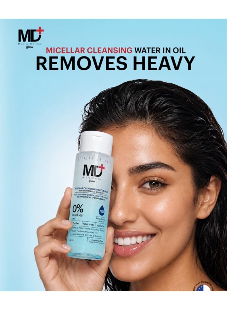 MD Glow Micellar Cleansing Water In Oil For Waterproof Make Up 200ML - Image 2