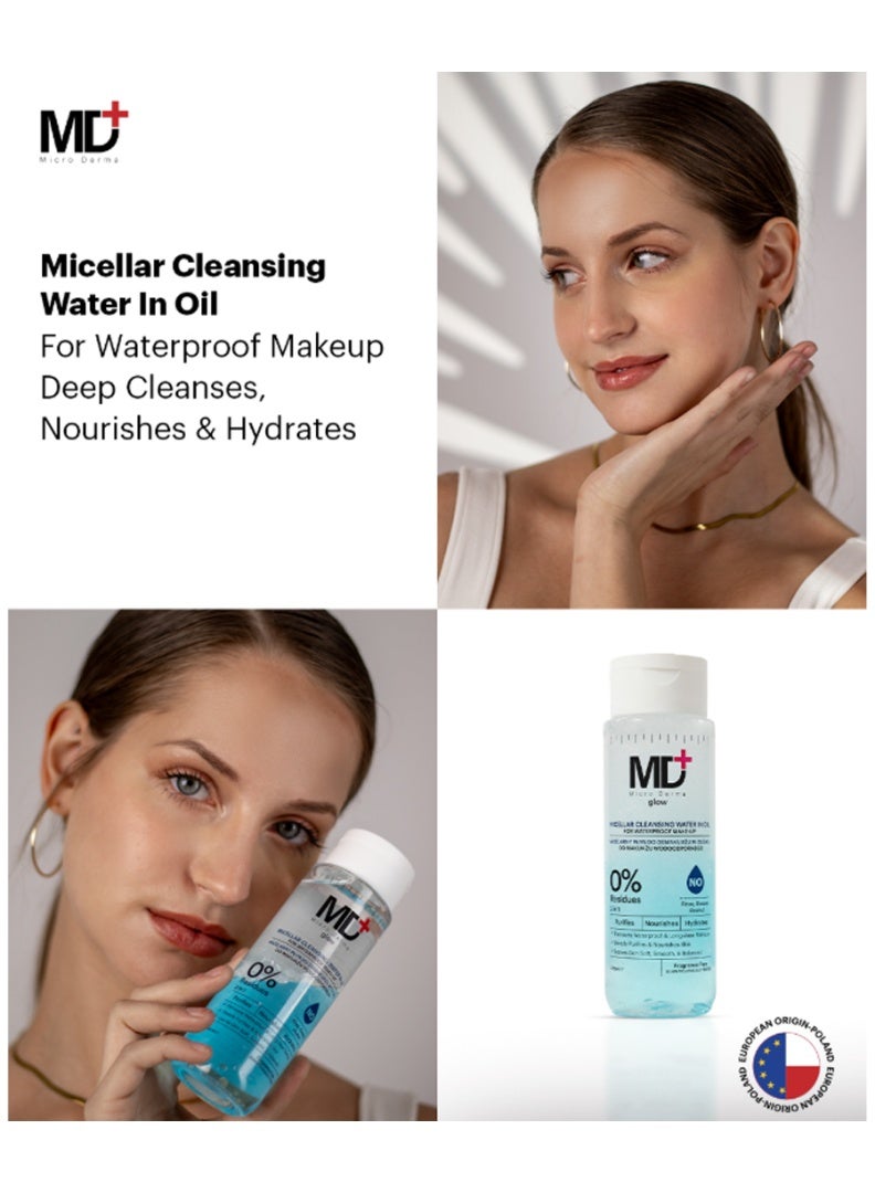 MD Glow Micellar Cleansing Water In Oil For Waterproof Make Up 200ML - Image 3