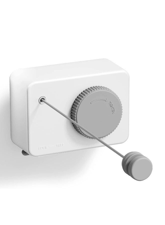 Retractable Clothesline Indoor Clothes Line Retracting Outdoors Wall Mounted Clothes Line Outdoors Set 13.8 Ft Heavy Duty 50lbs Weight Retractable Laundry Line Space Saving Easy Installation White - Image 1