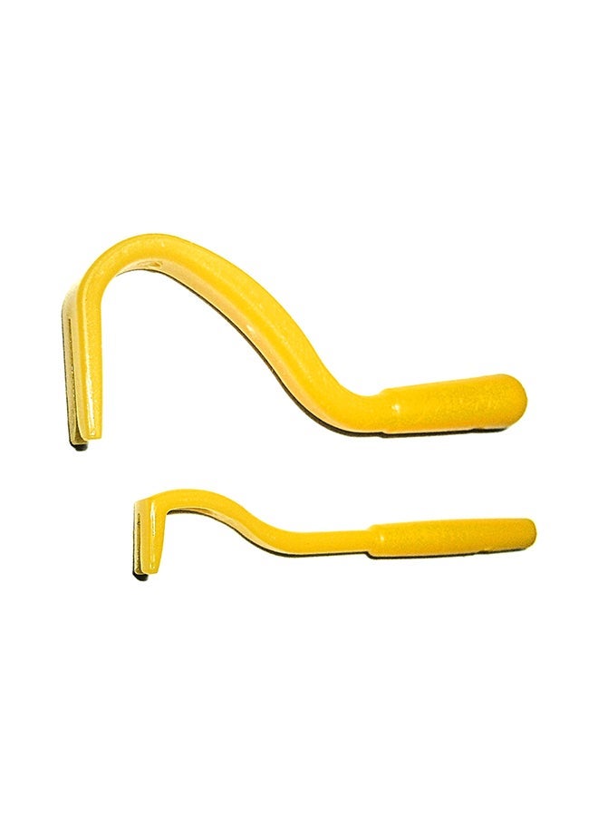 NIBEMINENT 2-Piece 2 Sizes Animal Pet Tick Louse Flea Scratching Removal Hook Tool Yellow 5x1x2cm - Image 1