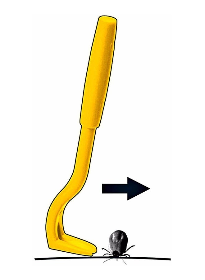 NIBEMINENT 2-Piece 2 Sizes Animal Pet Tick Louse Flea Scratching Removal Hook Tool Yellow 5x1x2cm - Image 3
