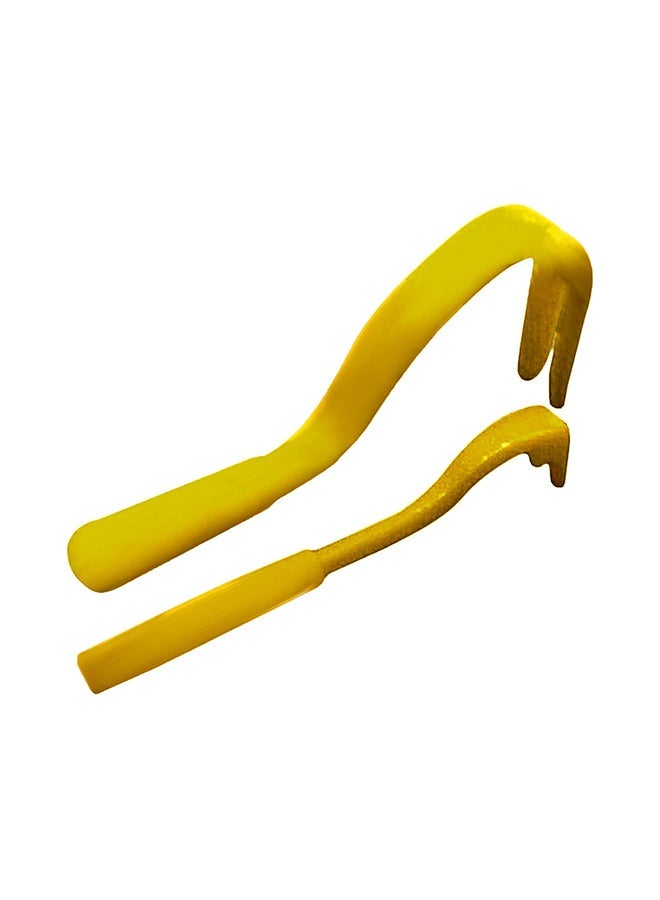 NIBEMINENT 2-Piece 2 Sizes Animal Pet Tick Louse Flea Scratching Removal Hook Tool Yellow 5x1x2cm - Image 2