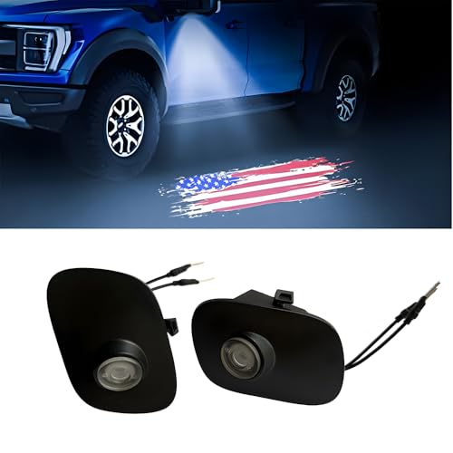 MKRLSTKM 2Pcs Side Mirror Logo LED Welcome Lights Puddle Lamp Projector Door Light Floor Light Accessories Suitable for Ford F150 F250 F350 2015 2016 2017 2018 2019 2020 2021 2022 2023 2024 2025 - Image 1