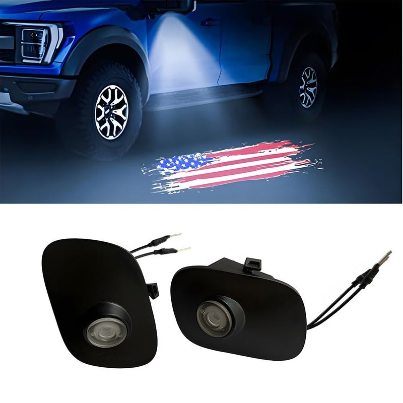 MKRLSTKM 2Pcs Side Mirror Logo LED Welcome Lights Puddle Lamp Projector Door Light Floor Light Accessories Suitable for Ford F150 F250 F350 2015 2016 2017 2018 2019 2020 2021 2022 2023 2024 2025 - Image 2