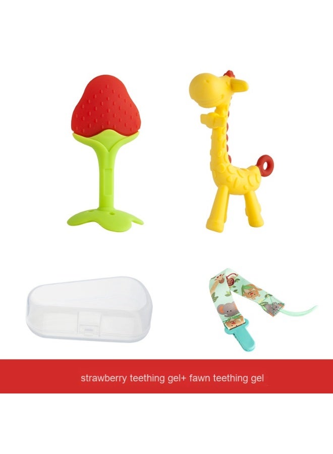 Baby Fruit Teether - Mushroom Banana Giraffe Matchstick Monkey Teether 