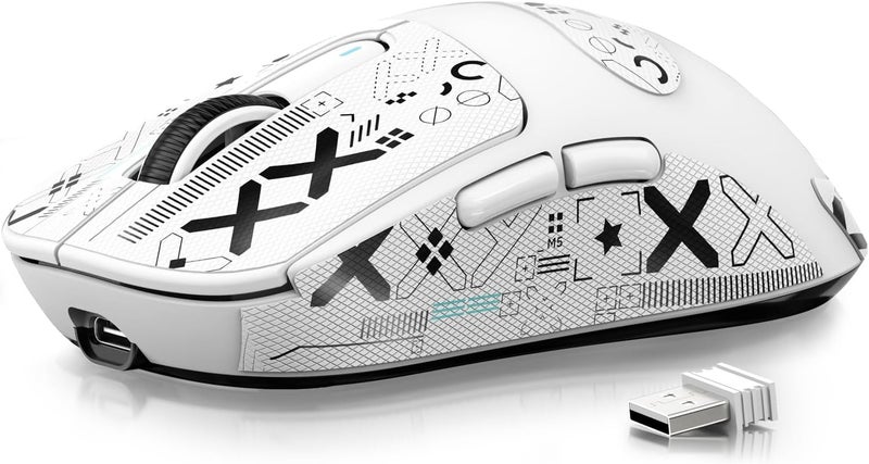 MANBASNAKE ATTACK SHARK X3 Lightweight Wireless Gaming Mouse, 49g Tri-Mode Bluetooth/2.4G/USB-C Wired Mouse, PAW3395 26K DPI Sensor, 200h Battery Life, Programmable Buttons, Griptape for PC/Laptop/Mac - Image 1