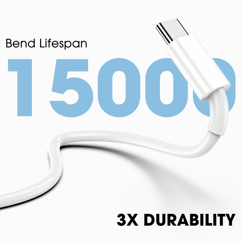 FEEL2NICE Apple Long USB C to USB C Charging Cable 3Pack 10ft, USBC Fast Charger Cord, 60W Type-C to Type-C Cable for iPhone 17/16 Pro Max Plus, iPhone 17 Air, iPad Air/Pro - Image 5