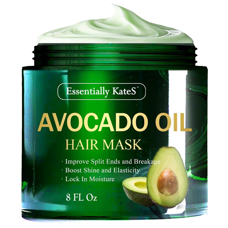 Essentially KateS Avocado Oil Hair Mask 8 Fl Oz - 100% Pure Avocado Oil, Intensive Conditioning Treatment, Texture Styling, Protective Mask, Natural Ingredients - Image 1