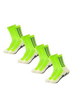 Generic Men's Soccer Socks Anti Slip Non-Slip Grip Pads for Football Basketball Sports Grip Socks, 4 Pair  - Image 1