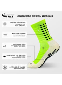 Generic Men's Soccer Socks Anti Slip Non-Slip Grip Pads for Football Basketball Sports Grip Socks, 4 Pair  - Image 4