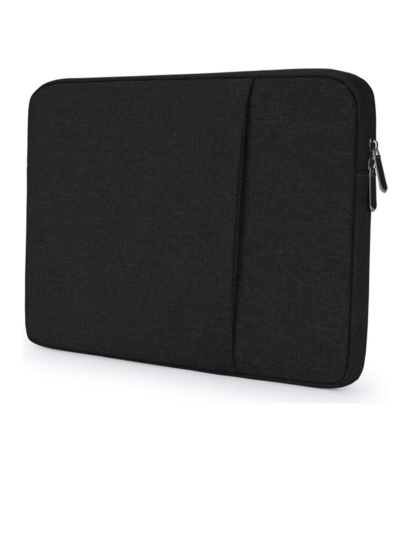 Zexen 13 inch Laptop Sleeve Bag Compatible with MacBook Air Mac Pro M1 Surface Lenovo Dell HP Computer Bag Accessories Polyester Case with Pocket (Black)  - Image 1