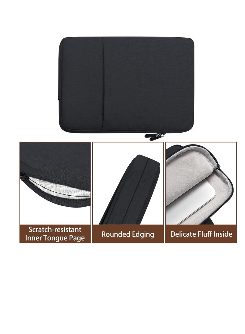 Zexen 13 inch Laptop Sleeve Bag Compatible with MacBook Air Mac Pro M1 Surface Lenovo Dell HP Computer Bag Accessories Polyester Case with Pocket (Black)  - Image 3