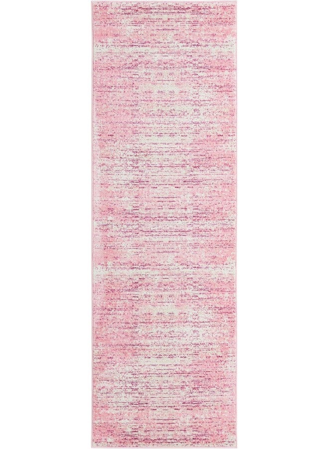 يونيك لوم سجادة منطقة مجموعة أبتاون ماديسون أفينيو (2' 7 × 8' عداء وردي/عاجي)  - Image 2