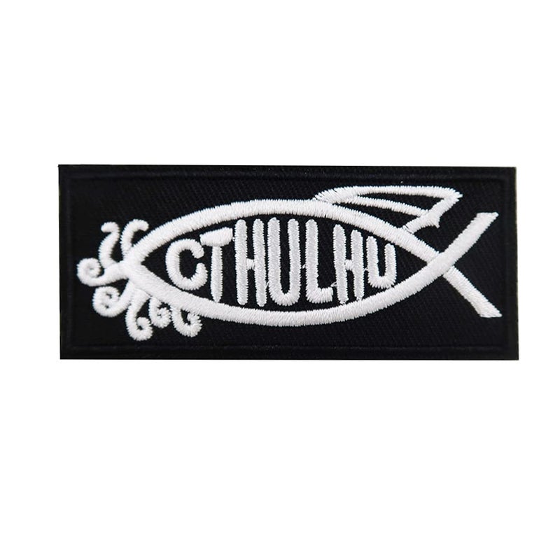 ReelFun Cthulhu Fish Embroidered Iron On Patch
