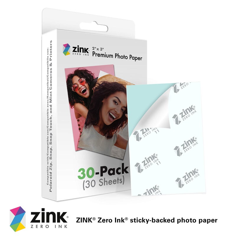 Zink 2"x3" Premium Instant Photo Paper (30 Pack) Compatible with Polaroid Snap, Snap Touch, Zip and Mint Cameras and Printers - Image 2
