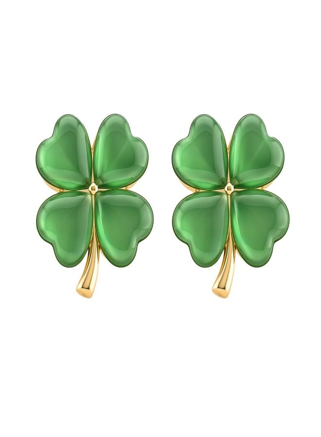 HighSpark St. Patrick's Day Earrings for Women | Irish Shamrock Earrings | Green Heart Clover | Lovely Jewelry Gift - Heart Flower Green - Image 1