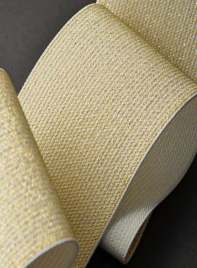 Trim 3" Metallic Elastic Stretch Ribbon, Elastic Band, TR-11201 3" (75mm) Gold TR-11201-GD-2Y - Image 3