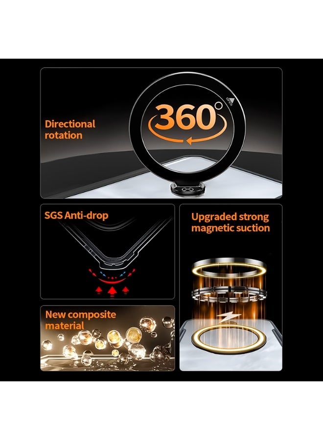 إكسوند جراب لهاتف ZTE Nubia Red Magic 11 Pro / 11 Pro+، مزود بحامل دوّار بزاوية 360°، غطاء خلفي مصنوع من مواد TPU+PC مقاومة للصدمات، بخامة شفافة مقاومة لبصمات الأصابع، مقاوم لاصفرار، نحيف ويوفر حماية شاملة. - Image 3