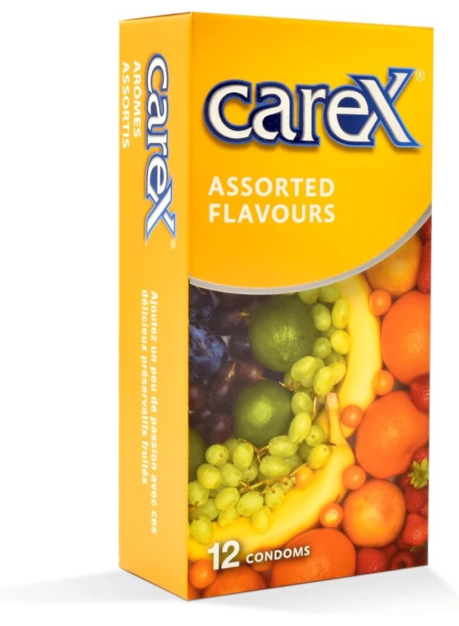 Carex Assorted Flavours Condoms | Delicious Fruity Sensation | 12 Count - Image 2