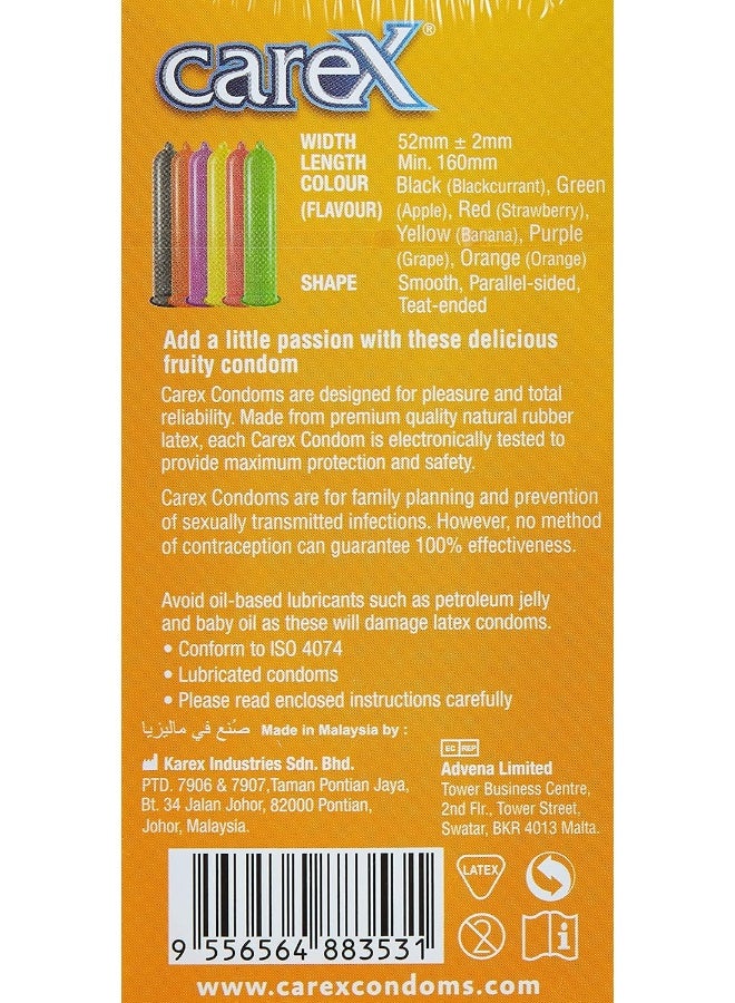 Carex Assorted Flavours Condoms | Delicious Fruity Sensation | 12 Count - Image 4