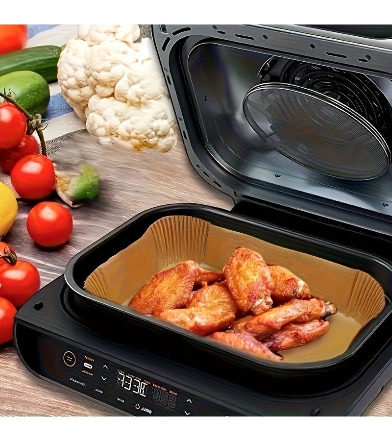 115pcs Rectangle Air Fryer Baking Paper Nonstick Disposable for Dual Layer Fryers - Image 4