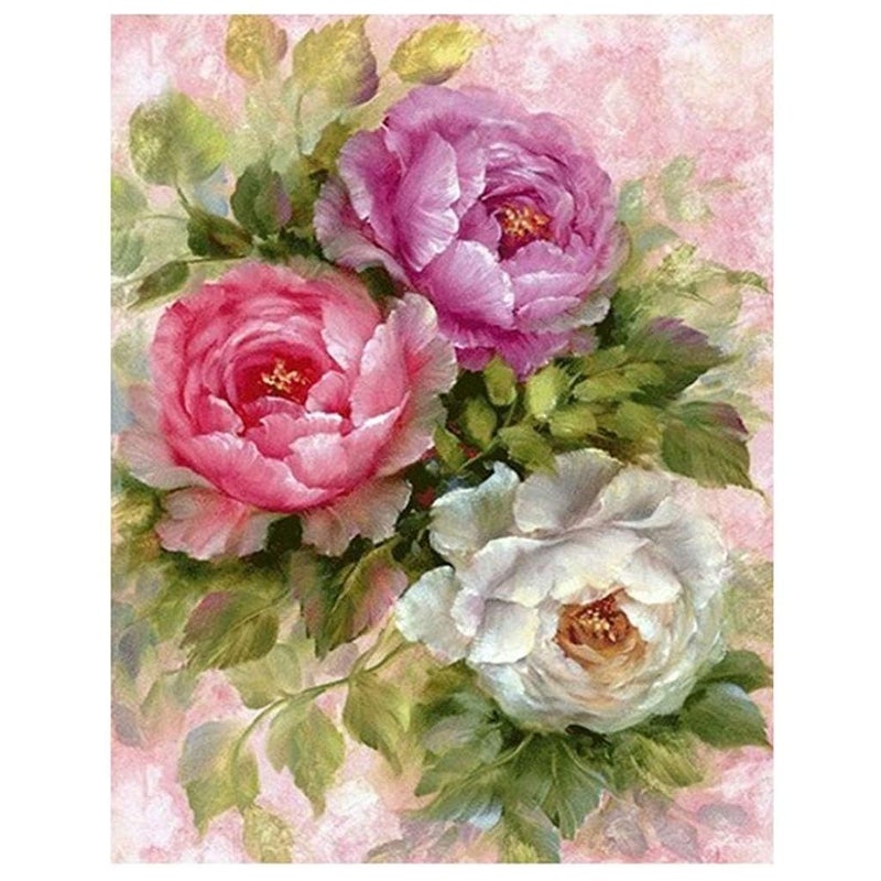 Stadash DIY 5D Diamond Painting by Number Kit Complete Rhinestone Embroidery Craft Set for Adults and Kids Perfect for Home Wall Decoration Ideal Gift for Kids and Adults Flower