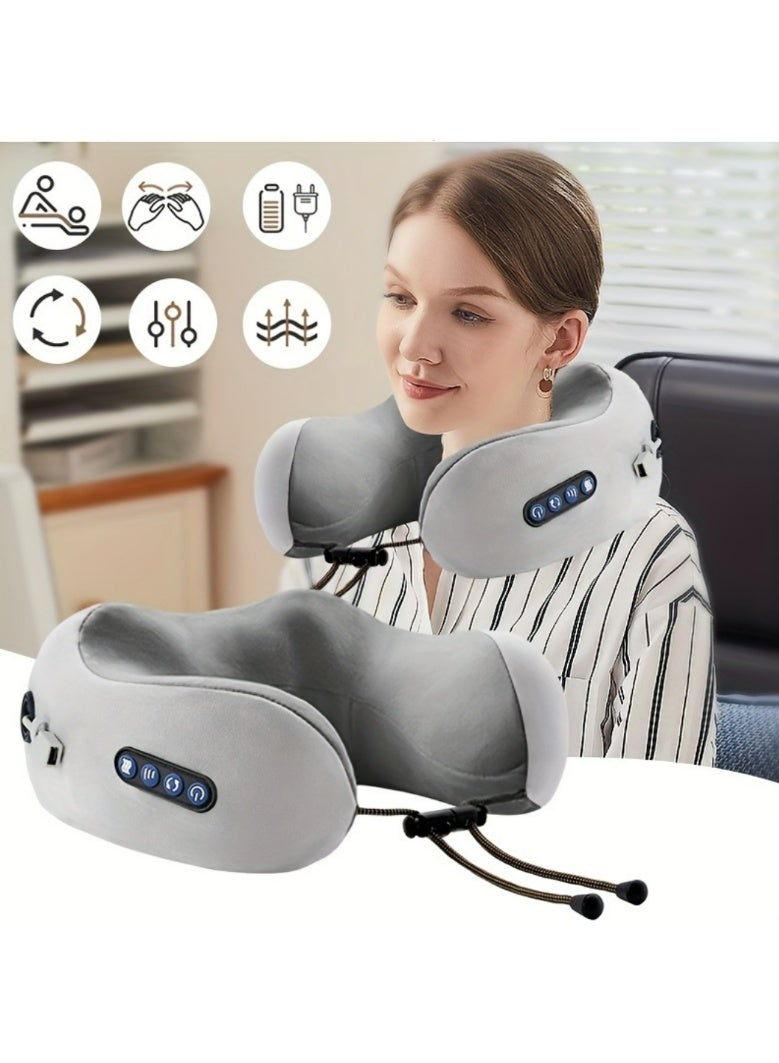 U Shaped Neck Massage Pillow Heating Vibration Kneading Electric Cervical Shoulder Massage Protection Relaxing Massager - Image 2