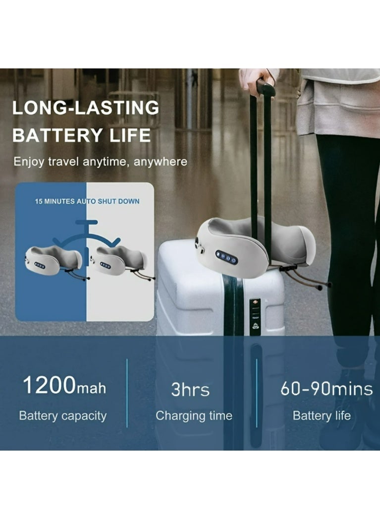 U Shaped Neck Massage Pillow Heating Vibration Kneading Electric Cervical Shoulder Massage Protection Relaxing Massager - Image 4