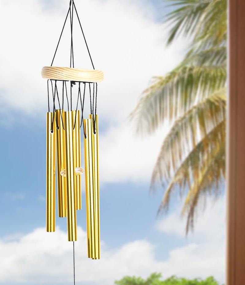Hindcraft Wind Chimes for Home Balcony and Living Room Home Dcor Gift Items Hanging Decoration and Showpieces for Positive Energy Housewarming Gifts and Wall Dcor Gold 6Pipe - Image 4
