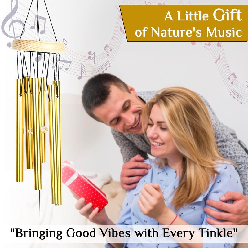 Hindcraft Wind Chimes for Home Balcony and Living Room Home Dcor Gift Items Hanging Decoration and Showpieces for Positive Energy Housewarming Gifts and Wall Dcor Gold 6Pipe - Image 5
