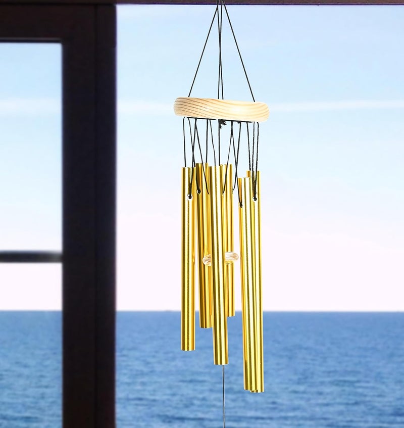 Hindcraft Wind Chimes for Home Balcony and Living Room Home Dcor Gift Items Hanging Decoration and Showpieces for Positive Energy Housewarming Gifts and Wall Dcor Gold 6Pipe - Image 3