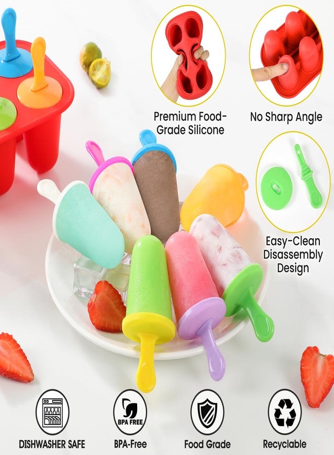 BAUSAR Silicone Popsicles Molds, BPA-Free Small Popsicle Mold for Kids, Toddler & Baby, Reusable Popsicle Molds, Mini Ice Pop Molds with Colorful Sticks, Ice Cream Molds, Homemade Ice Cream Molds - Image 4