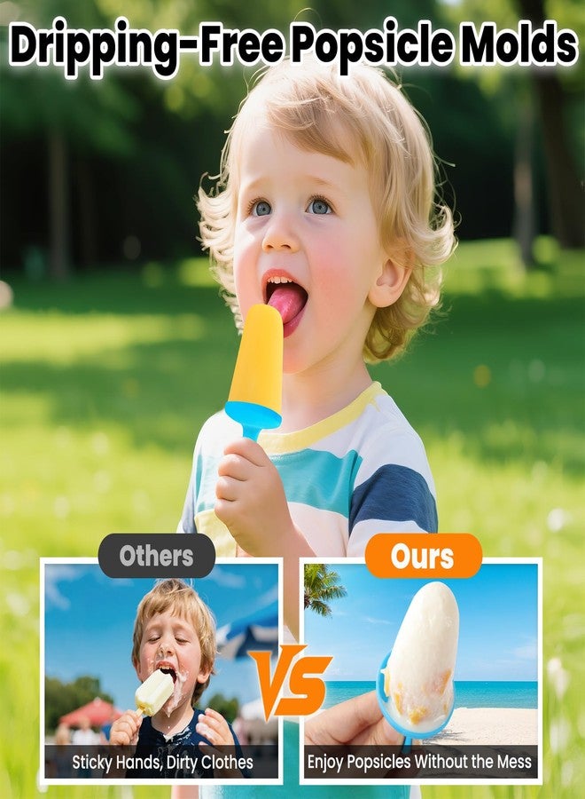 BAUSAR Silicone Popsicles Molds, BPA-Free Small Popsicle Mold for Kids, Toddler & Baby, Reusable Popsicle Molds, Mini Ice Pop Molds with Colorful Sticks, Ice Cream Molds, Homemade Ice Cream Molds - Image 2