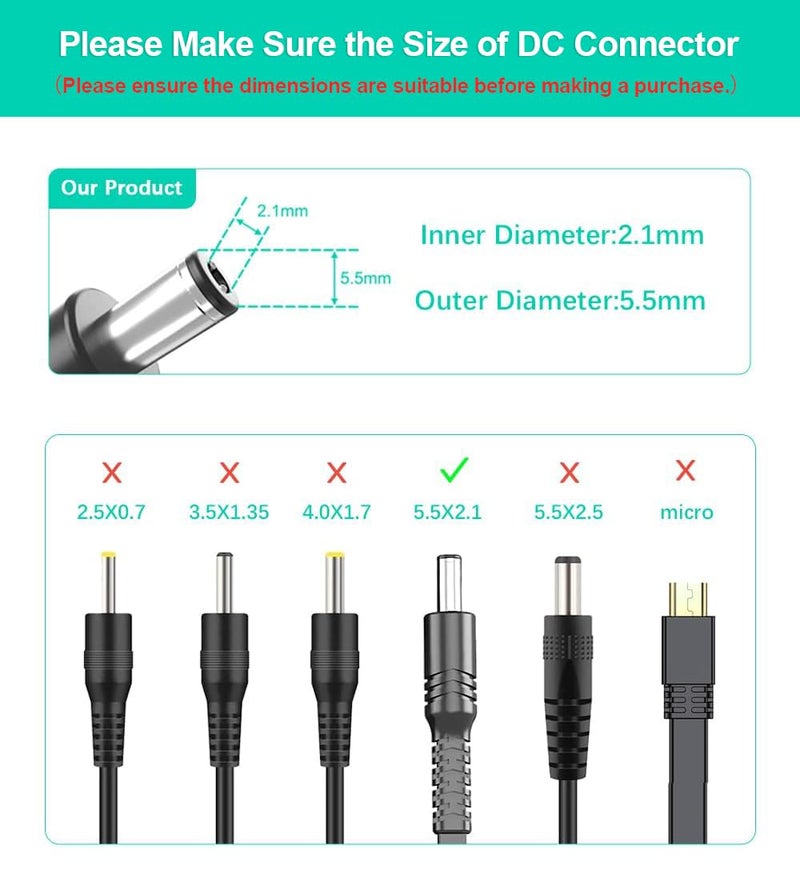 Itramax 12V DC Extension Cable 10ft 2Pack,Flat 5.5mm x 2.1mm 22 AWG Power Supply Extended Cord,5521 12 Volt Female to Male Barrel Plug Extender Adapter Lead for CCTV Security Camera,Eufy,TP-Link Tapo - Image 2