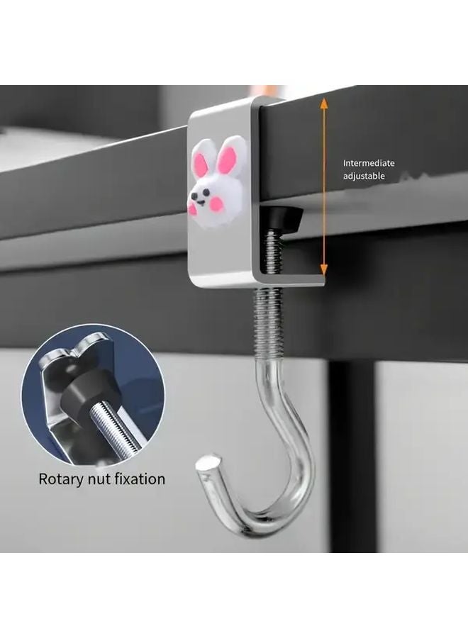 3pcs Adjustable Desk Hooks Set Stainless Steel Detachable Traceless Design - Image 3