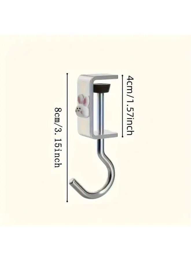 3pcs Adjustable Desk Hooks Set Stainless Steel Detachable Traceless Design - Image 4
