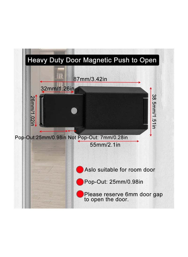 Heavy Duty Door Rebounder, Push to Open Cabinet Hardware 2 Pack Magnetic  for Hidden Door Touch Latches and Catch Magnet Push Release Drawer Pull Tip on RV Closet Close Strong Pop Out, Black - Image 4