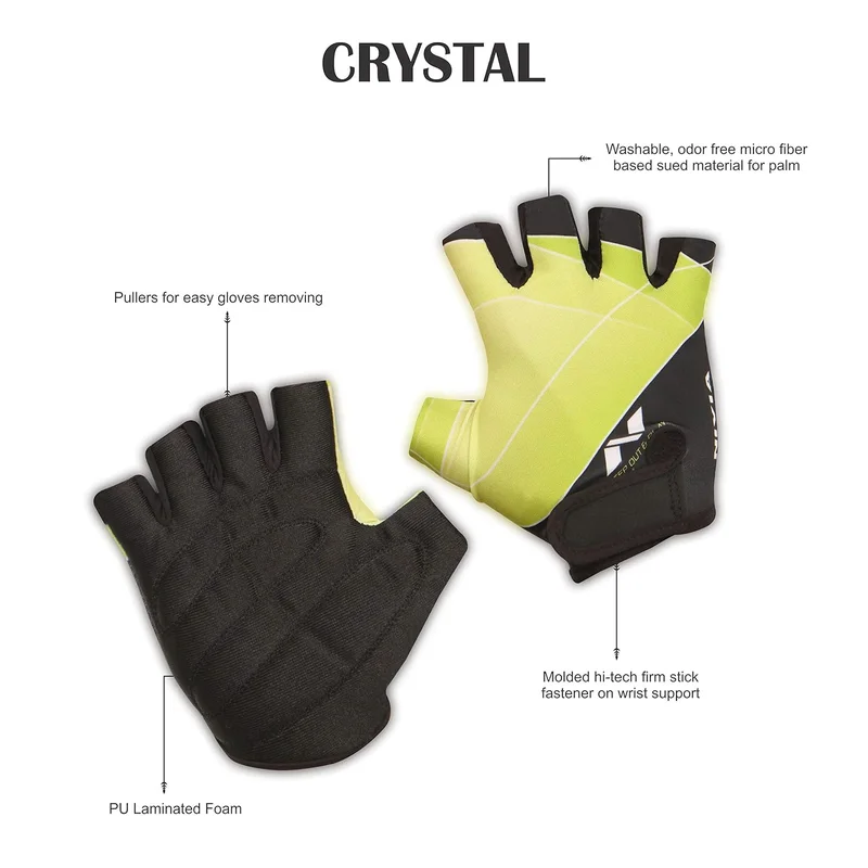 نيفيا Nivia Crystal Sports Gloves - Green, Large