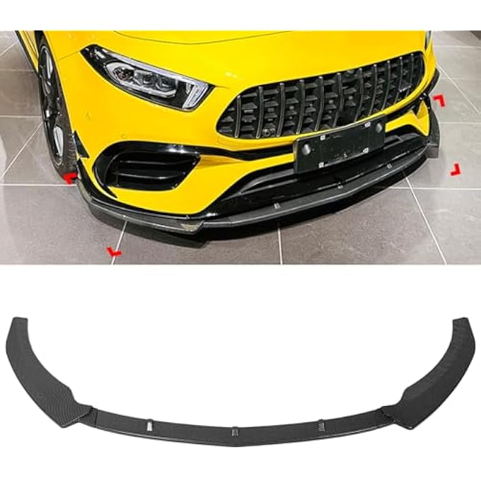 Haofy Front Bumper Lip Splitter Strong Protective Diffuser for A-Class W177 A45S A Fit for MG, Improvement of the Vehicle for AFIT for MG Fans (Carbon Fiber Style) - Image 3