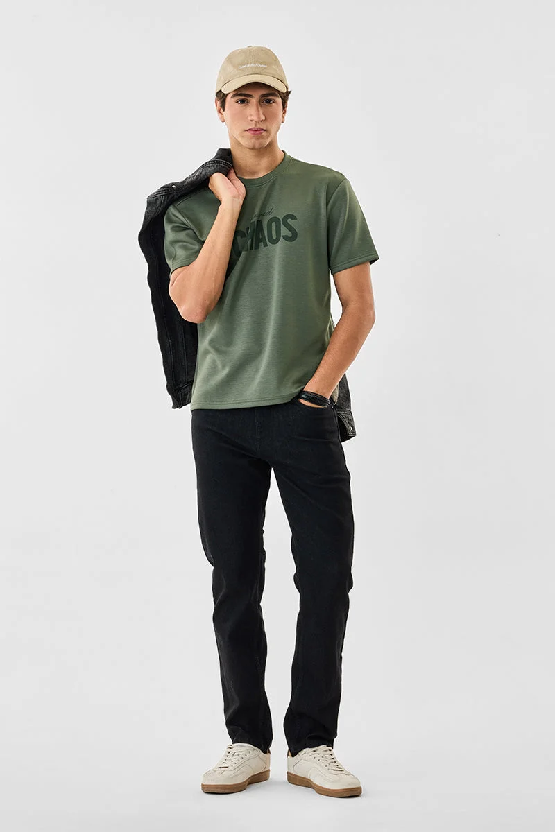 سنيتش تيشيرت كاجوال بقصة عادية مطاطي