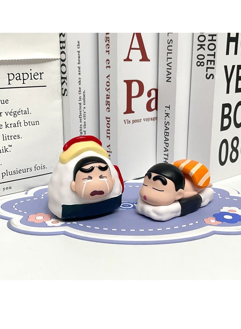 general 6 Japanese delicacies, Shin-chan crayon Shin-chan series, sushi Shin-chan yaki toys, ornaments, figures, tide play, birthday and holiday gifts for children - Image 3