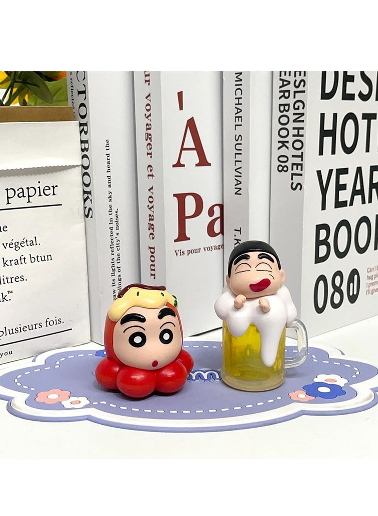 general 6 Japanese delicacies, Shin-chan crayon Shin-chan series, sushi Shin-chan yaki toys, ornaments, figures, tide play, birthday and holiday gifts for children - Image 4