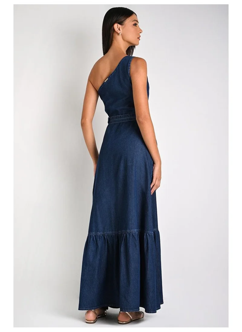 Carmen Steffens  Blue Denim Flowers Dress for Women | Best Price UAE
