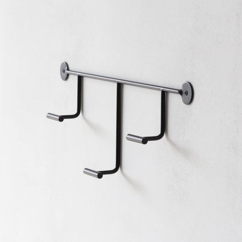 INDIAN DECOR INDIAN DECOR 48395 Metal Hanger Metal Wall Coat Rack Coat Rack Coat Hook Towel Rack Wall Mount Towel Hanger Black - Image 1