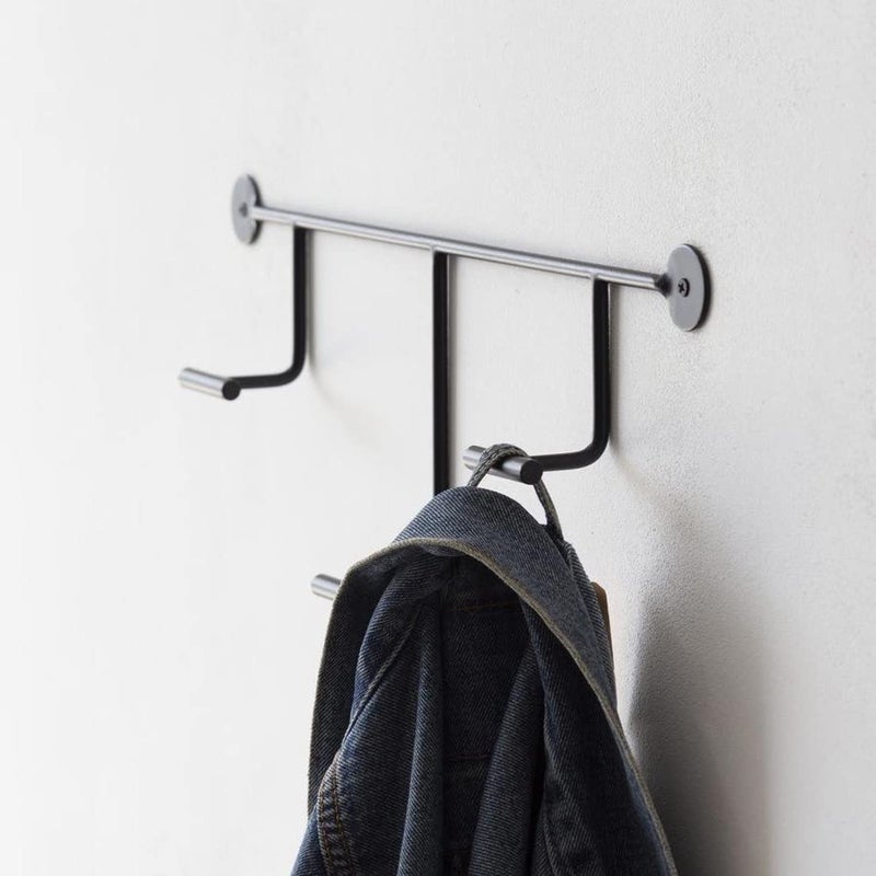 INDIAN DECOR INDIAN DECOR 48395 Metal Hanger Metal Wall Coat Rack Coat Rack Coat Hook Towel Rack Wall Mount Towel Hanger Black - Image 3